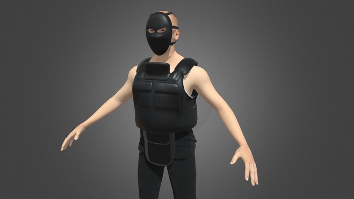 Armoured Gangster - Rigged 3D Model