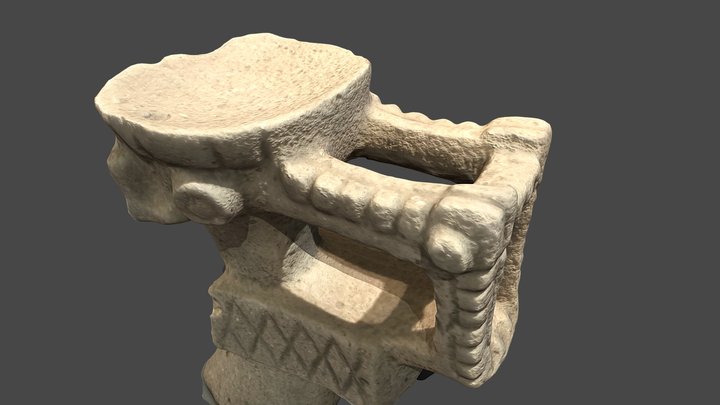 Stylized seat with image of lizard 3D Model