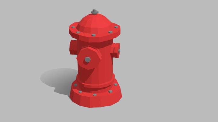 Fire Hydrant low poly 3D Model