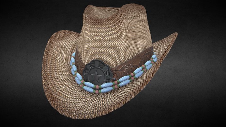 straw cowboy hat 3D Model