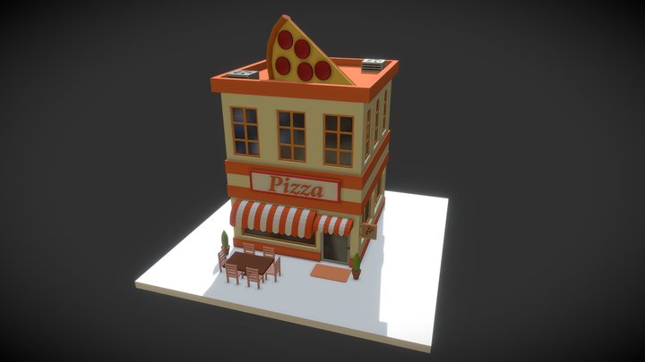 Low Poly Pizza 3D Model