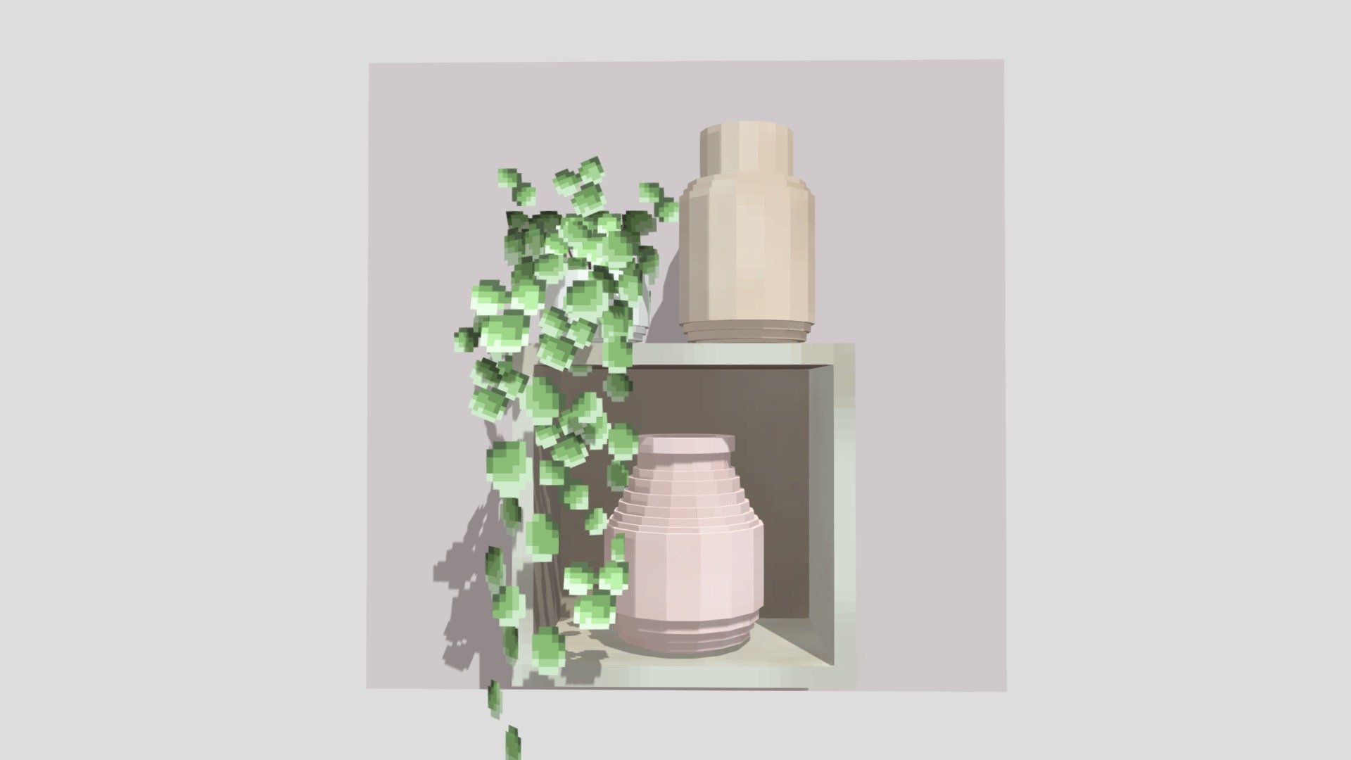 Shelf with Vase and Plant - For Minecraft Java - 3D model by ...