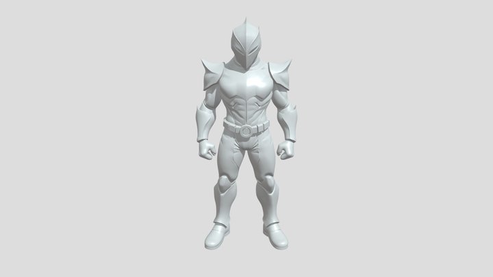 Fire-armored humanoid warrior 3D Model