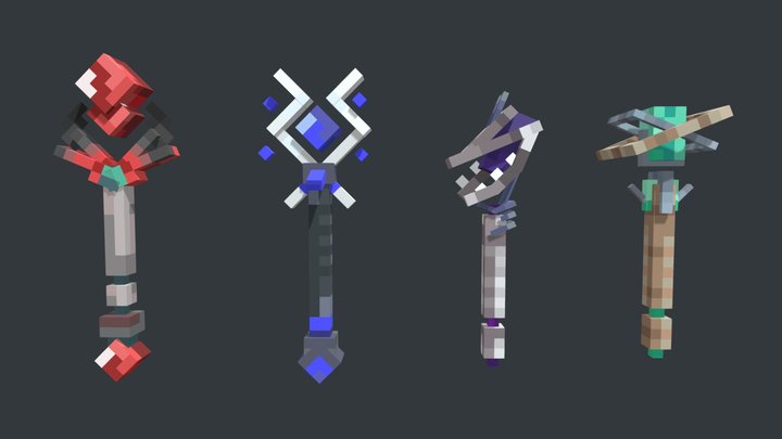 [4] Wands*4 | minecraft 3D Model