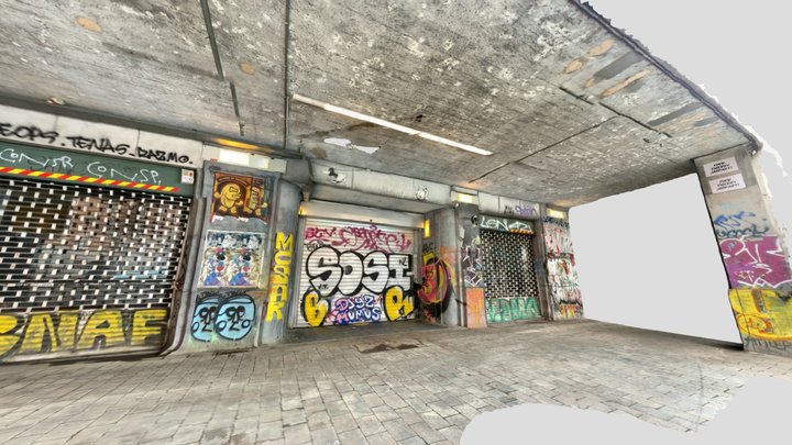 Gare station entrance Europe graffiti Street Art 3D Model
