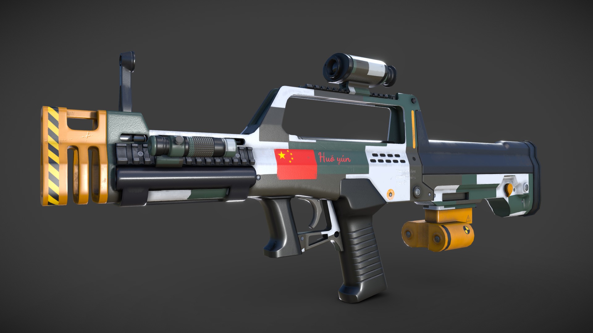 3D model LBZ-23 Laser gun - This is a 3D model of the LBZ-23 Laser gun. The 3D model is about a toy robot with a gun.