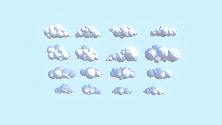 LowPoly Clouds 3D Model
