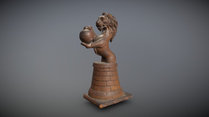 Carved Wood Statue 3D Model
