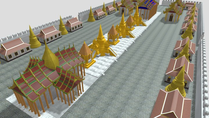 Thailand Temple วัดพระศรีสรรเพชญ์ 3D Model