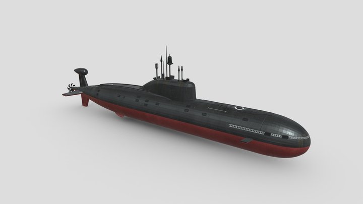 Nuclear Submarine Akula Class 3D Model