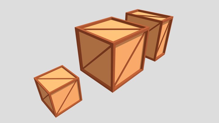 Basic Crate Models 3D Model