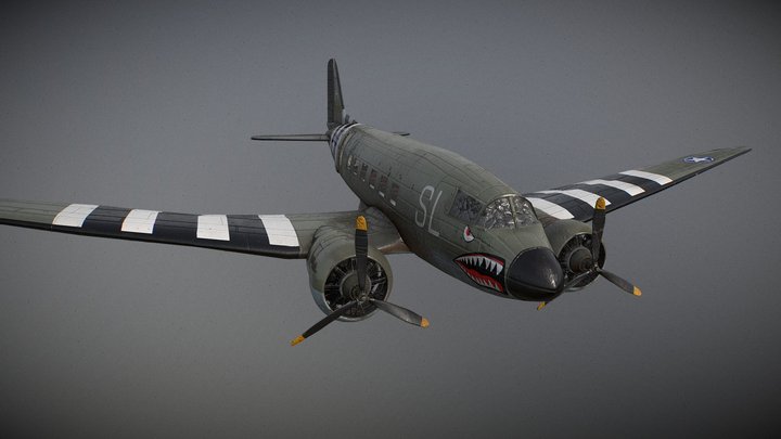 Crashed C-47 Dakota (DC-3) 3D Model