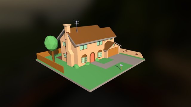Lowpoly Simpsons House 3D Model