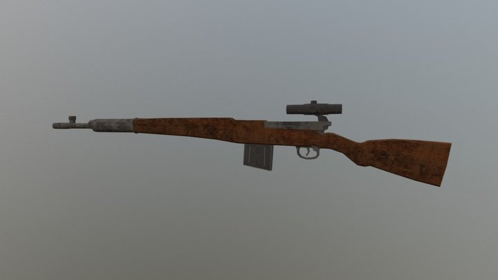 svt-40 Rifle 3D Model