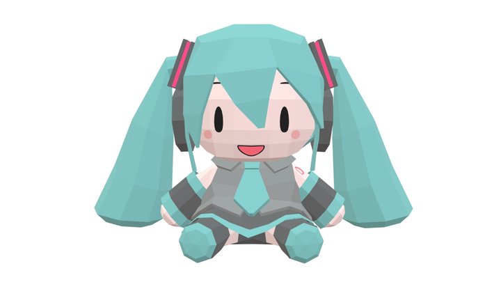 Hatsune Miku Plushie 3D Model