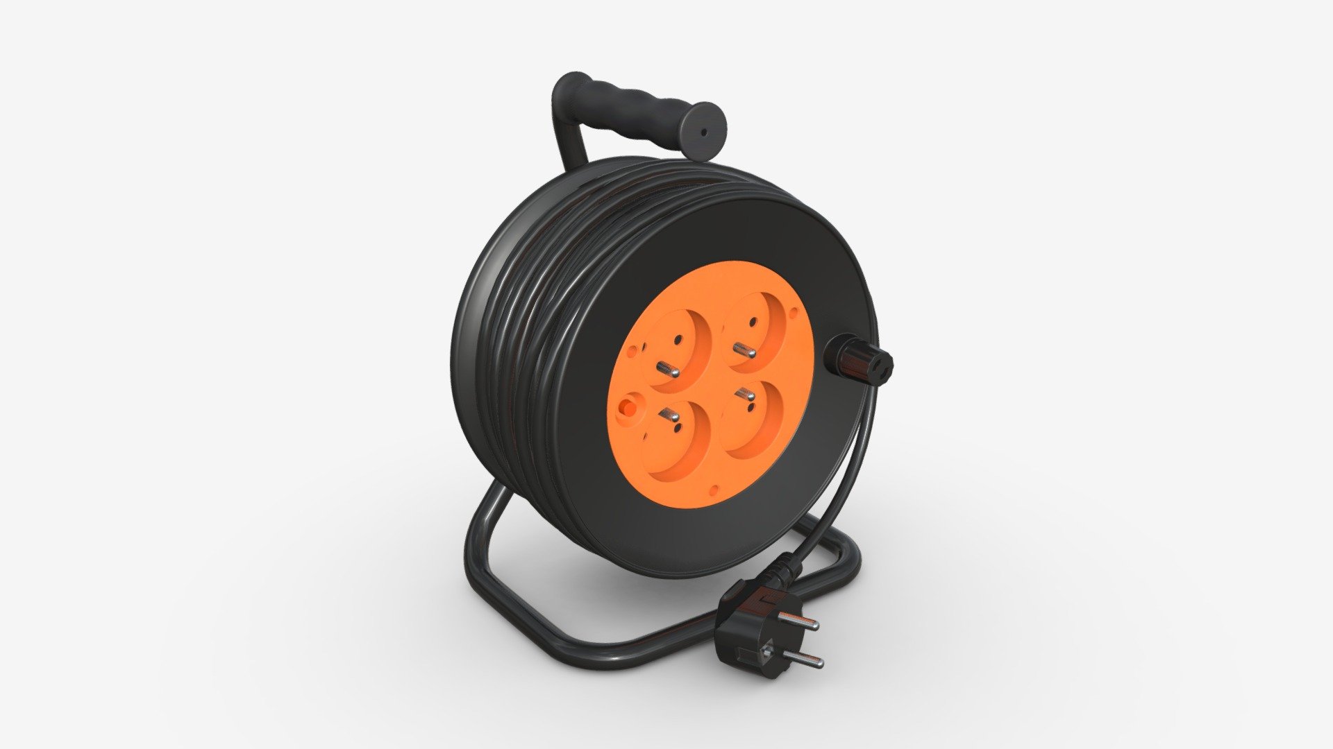 Extension cord reel with sockets 01 - Buy Royalty Free 3D model by ...