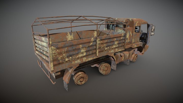 Military Truck Abandoned Variation 1 3D Model