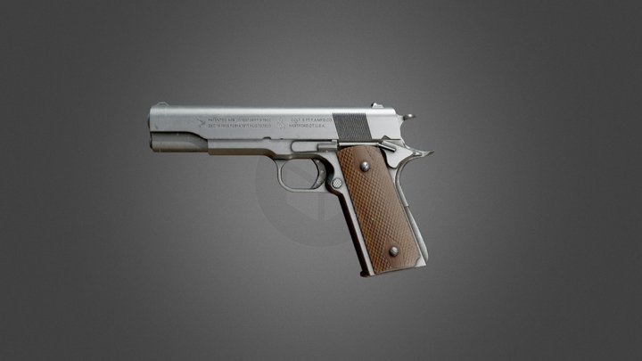 Game ready, colt 1911 custom, 1st person 3D Model