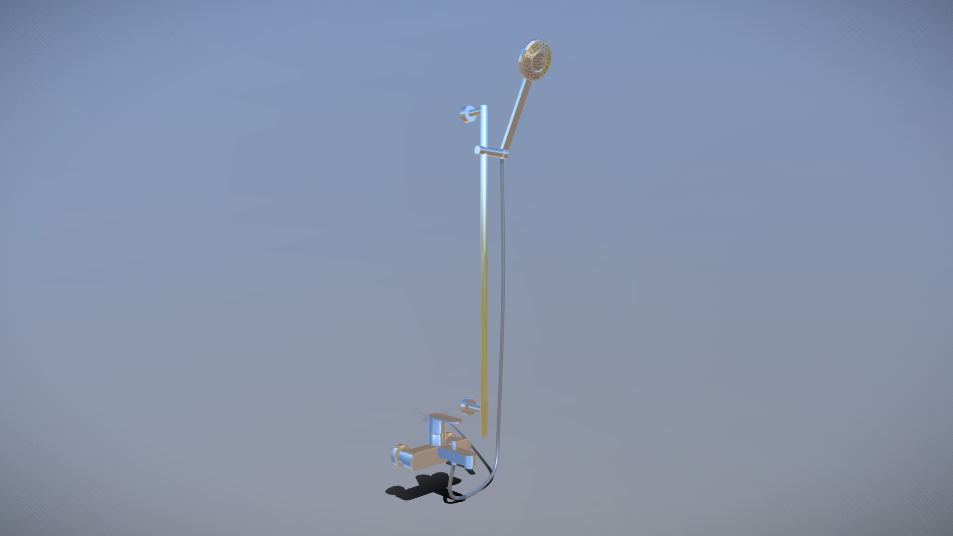 3D model wall shower faucet Low-poly - This is a 3D model of the wall shower faucet Low-poly. The 3D model is about a light pole with a person on it.