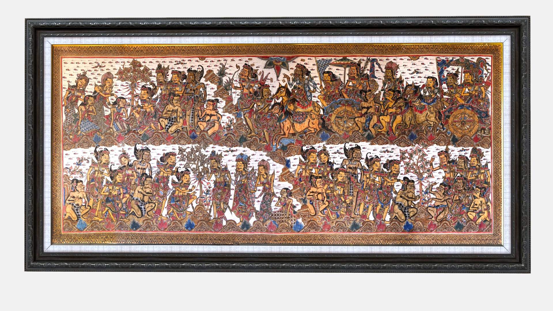 3D model Balinese picture black frame war slaughter - This is a 3D model of the Balinese picture black frame war slaughter. The 3D model is about a framed painting of a group of people.
