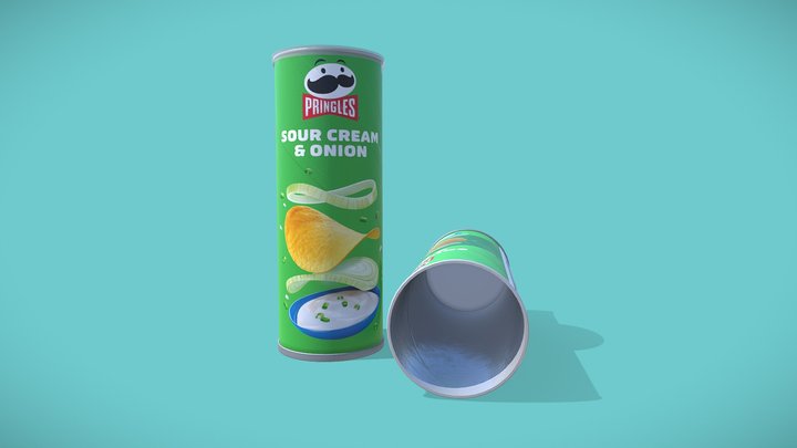 Pringles Can 3D Model – Sour Cream & Onion 3D Model