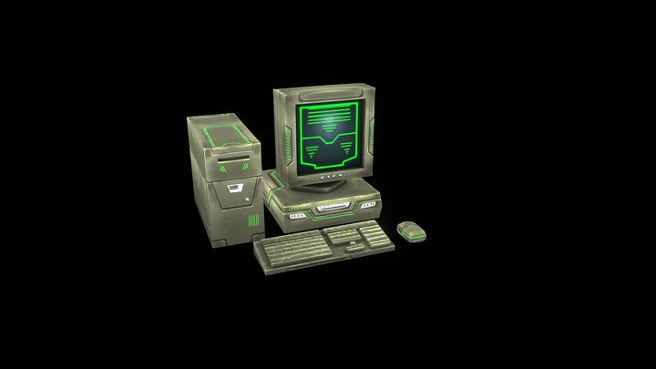 Low poly scifi computer game asset PS1 style 3D Model