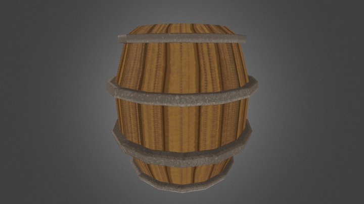 Simple wooden barrel 3D Model