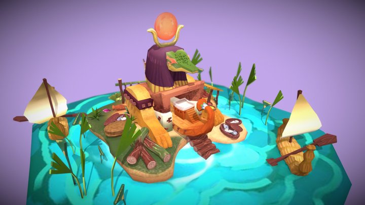 Egyptian boat builder 3D Model