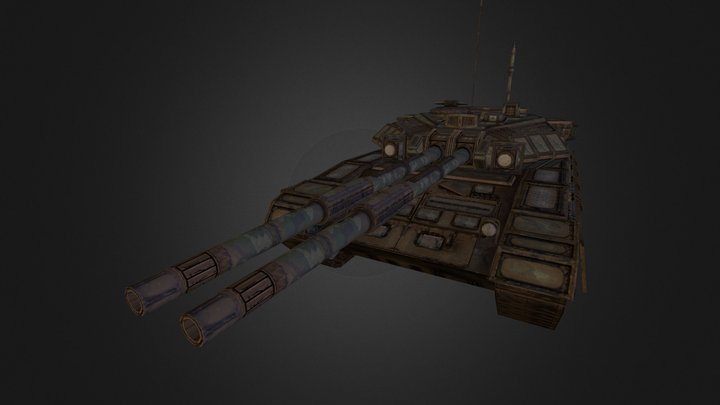 Double-Barrel Tank - Game Model 3D Model