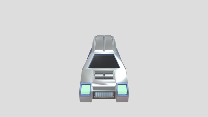 Simple sci fi car 3D Model