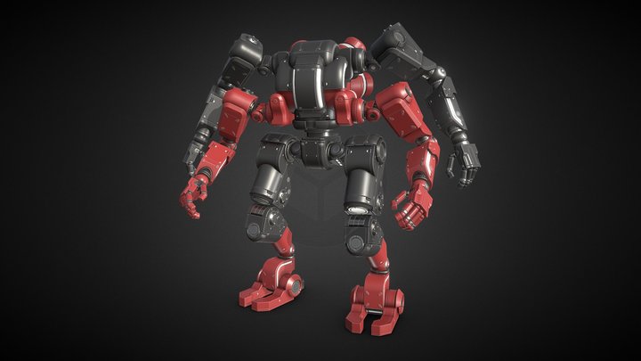 Quadextra Heavy Assault Mecha 3D Model