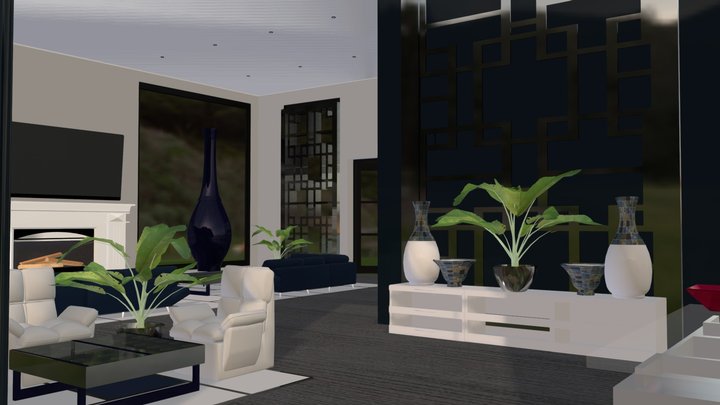 HOUSE BLACK - COMMON LIVING SPACE 3D Model