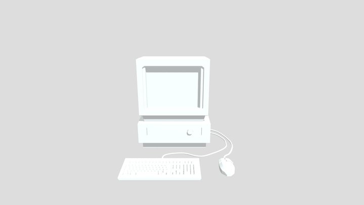 Low Poly 1980's Computer 3D Model