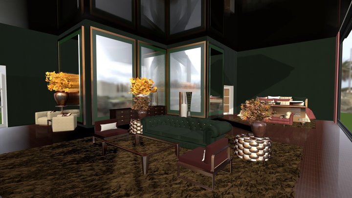 HOUSE BLACK - GREEN LIVING SPACE 3D Model