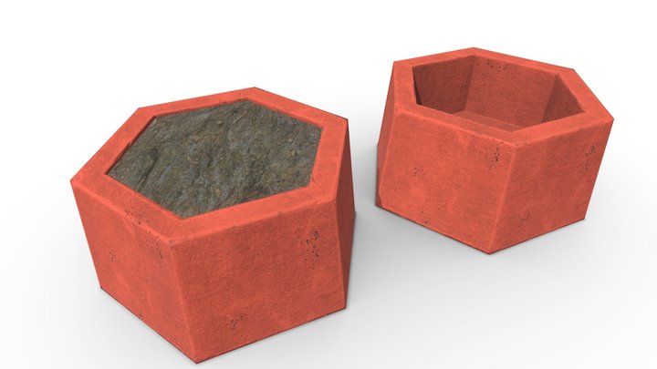 CITY Street Flowerbed Stone [SoftField] 3D Model