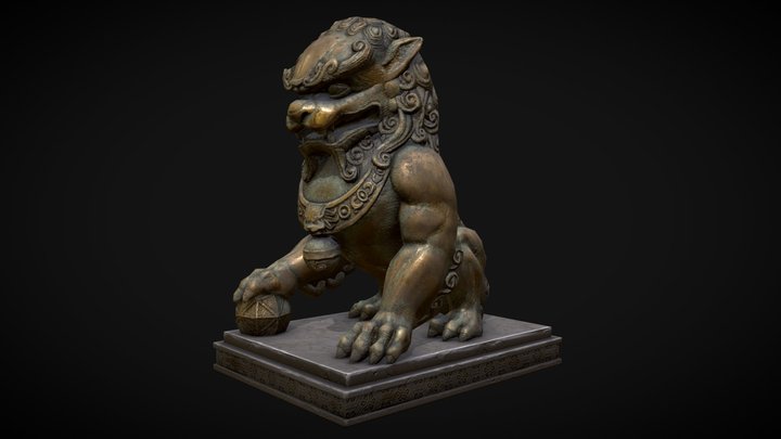 Chinese Guardian Lion 3D Model