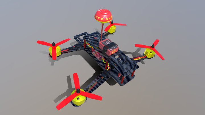 FPV Racing Drone 3D Model