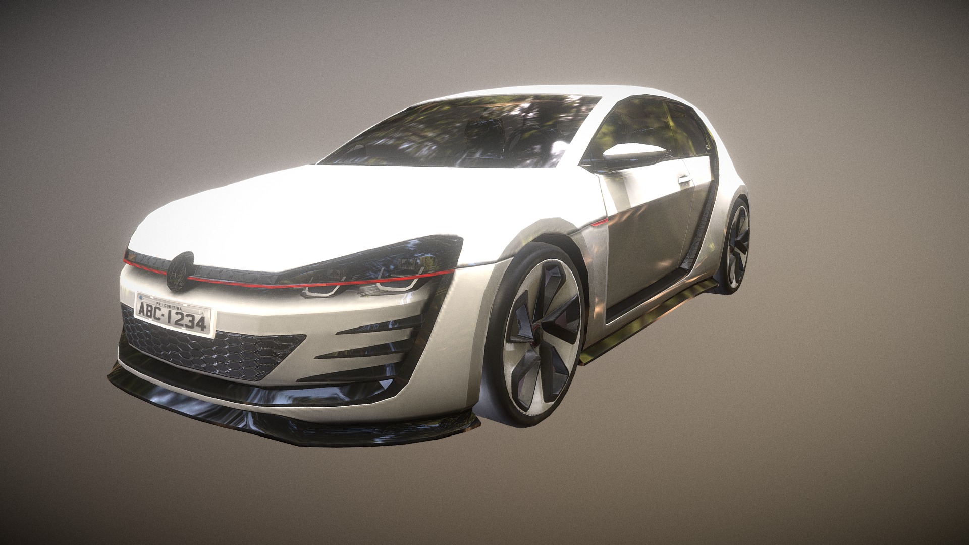 3D model Golf Vision - This is a 3D model of the Golf Vision. The 3D model is about a silver sports car.