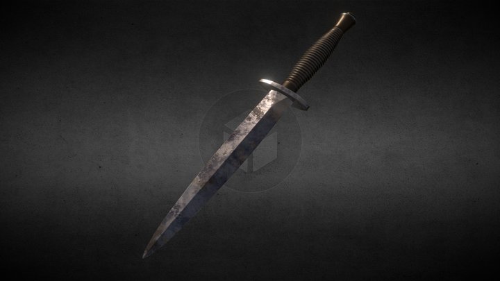 WW2 commando dagger (practice) 3D Model
