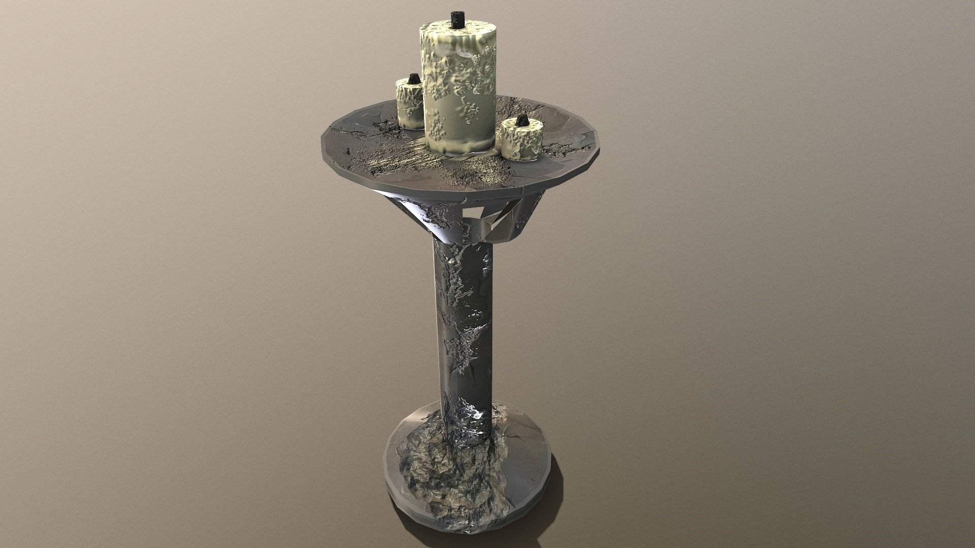 Low Poly Medieval Candle Light Stand