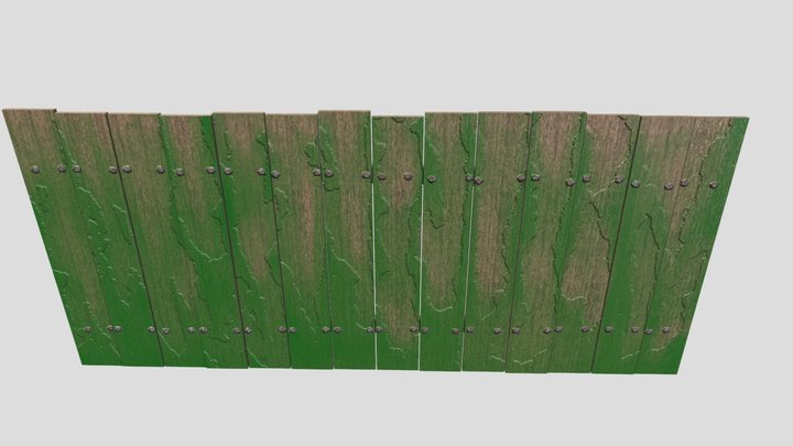 Wooden fence / Деревянный забор 3D Model