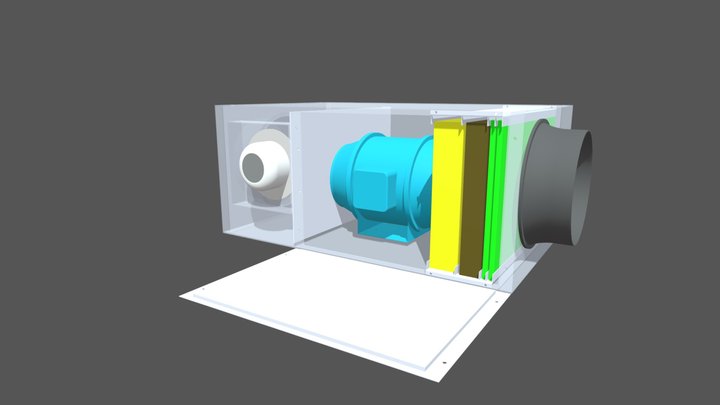 吊頂新風機(透視)_6英吋風機 3D Model