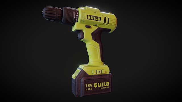 Hammer Drill LOD-B 3D Model