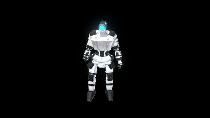Cyberpunk Robot with Idle anim 3D Model
