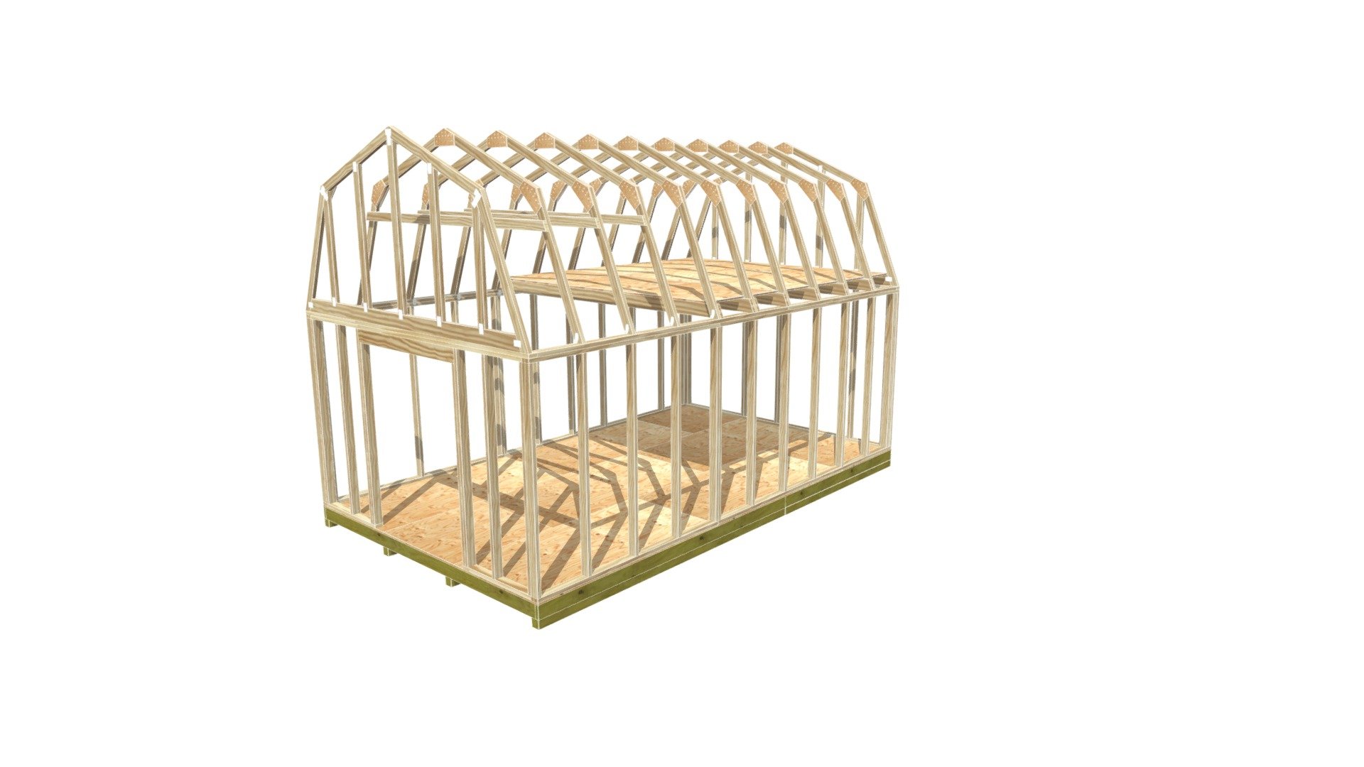 12x20 Barn Shed Framing - 3D Model By Shedking [22f7f1e] - Sketchfab