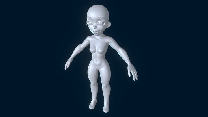 Stylized Female Basemesh 3D Model