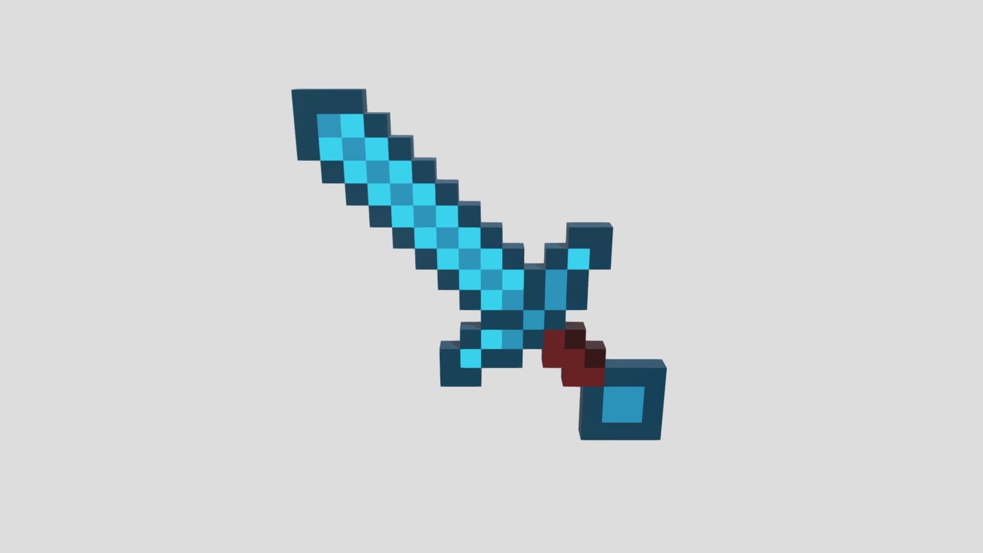 3d model of minecraft sword diamond