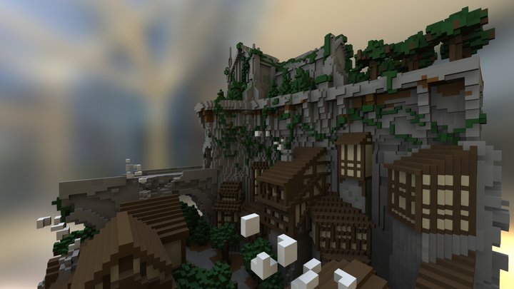 The Lost Castle - Voxel Art 3D Model