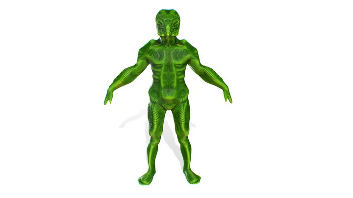 Green Alien ( Rigged ) 3D Model
