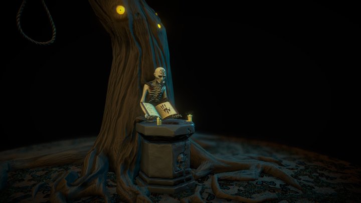 The Halloween Spooky Tree 3D Model